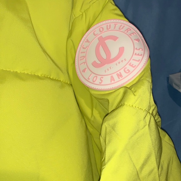 Juicy Couture Womens Neon Lime yellow/Green Puffer Jacket Onyx OJC009 Size S - Picture 5 of 8